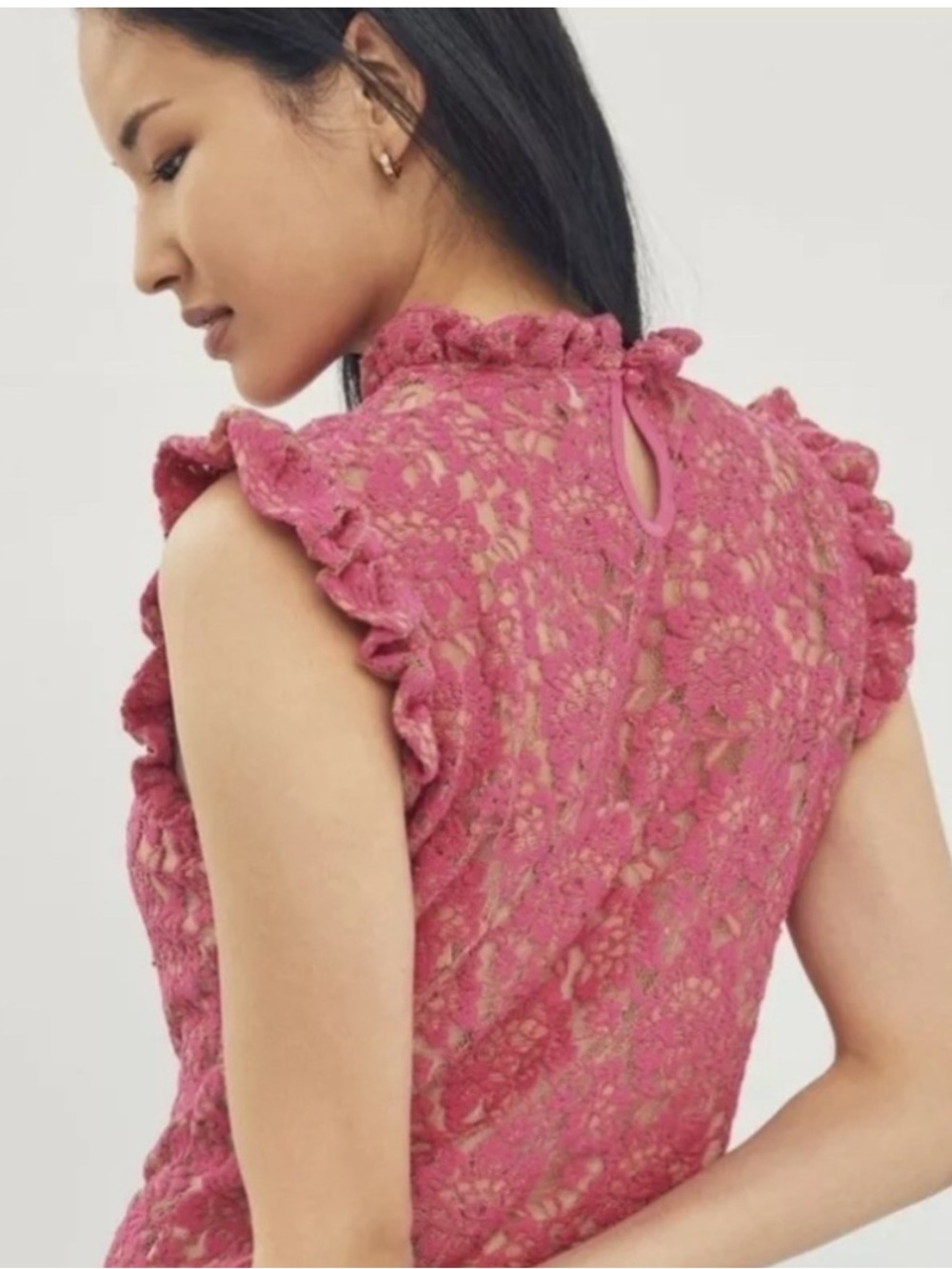 NWT Anthropologie Dolan Lace Top Pink Rose in Size S NEW WITH TAGS - Picture 2 of 12